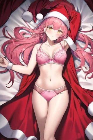 긴 머리, 브레이드, 위에서, 명작, 산타 클로스, 정장, 속옷